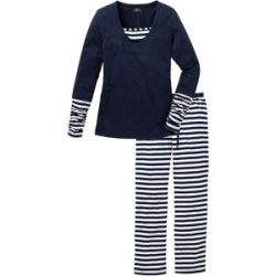 bonprix Pyjama aus reiner Bio-Baumwolleblau 52Damen
