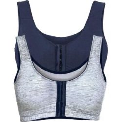 bonprix Vorderverschluss-BH ohne Bügel mit Bio-Baumwolle (2er-Pack)blau 105Damen