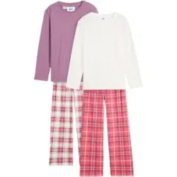 bonprix Pyjama aus reiner Bio-Baumwolle (4-tlg. Set)weiß 176Mädchen