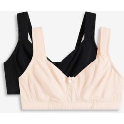 bonprix Ungepolsterter T-Shirt BH ohne Bügel mit Bio-Baumwolle (2er Pack)beige 75Damen