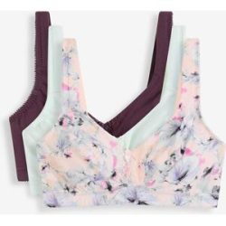 bonprix BH ohne Bügel mit weicher Bio-Baumwolle (3er Pack)lila 85Damen
