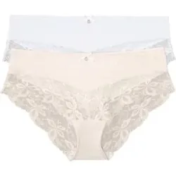 bonprix Panty mit feiner Spitze (2er Pack)weiß 40Damen