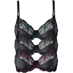 bonprix Bügel-BH mit zarter Spitze (3er Pack)schwarz 90Damen