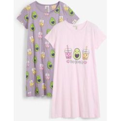bonprix Nachthemd mit Bio-Baumwolle (2er Pack)rosa 152Mädchen