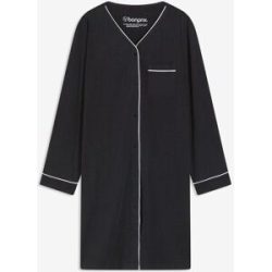 bonprix Nachthemd aus weicher Bio-Baumwolleschwarz 48Damen