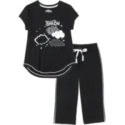 bonprix Capri Pyjama aus reiner Bio-Baumwolleschwarz 40Damen