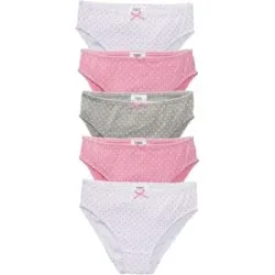 bonprix Slip mit weicher Baumwolle mit Satin-Schleife (5er Pack)rosa 116Mädchen