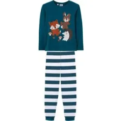 bonprix Pyjama aus reiner Bio-Baumwolle (2-tlg. Set)weiß 140Kinder