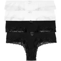bonprix Brazilslip mit weicher Baumwolle (4er Pack)schwarz 40Damen