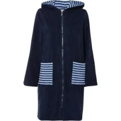 bonprix Frottee Bademantel aus Bio-Baumwolle mit Reißverschlussblau 44Damen