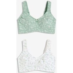 bonprix BH ohne Bügel mit weicher Bio-Baumwolle (2er Pack)grün 90Damen