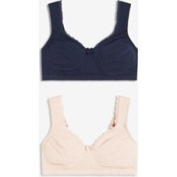bonprix Minimizer T-Shirt-BH ohne Bügel mit Bio-Baumwolle (2er Pack)blau 90Damen