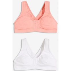 bonprix Vorderverschluss-BH ohne Bügel mit Bio-Baumwolle (2er Pack)weiß 80Damen