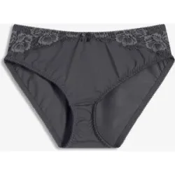 bonprix Maxislip mit zarter Spitzegrau 36Damen