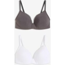 bonprix Schalen-BH ohne Bügel mit Baumwolle (2er Pack)grau 80Damen