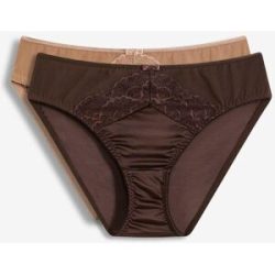 bonprix Slip mit Glanzeffekt (2er Pack)braun 44Damen