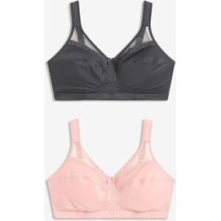 bonprix Entlastungs-BH ohne Bügel mit gepolsterten Trägern (2er Pack)rosa 110Damen