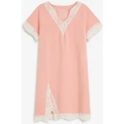 bonprix Kurzes Nachthemd mit zarter Spitzerosa 36Damen