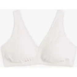 bonprix Gepolstertes Bralette ohne Bügel ?aus Rippe mit Bio-Baumwolleweiß 40Damen