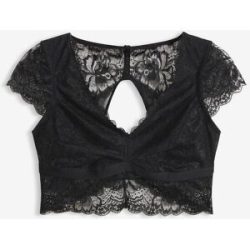 bonprix Bustier ohne Bügel mit floraler Spitzeschwarz 40Damen