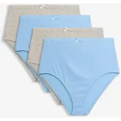 bonprix Highwaist Slip aus leichter Baumwolle (4er Pack)grau 36Damen