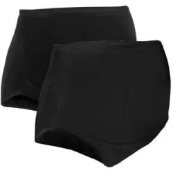 bonprix Umstandsslip mit Bio-Baumwolle (2er Pack)schwarz 48Damen