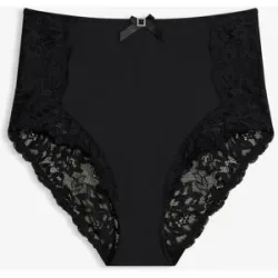 bonprix High Waist Slip  mit zarter Spitzeschwarz 44Damen
