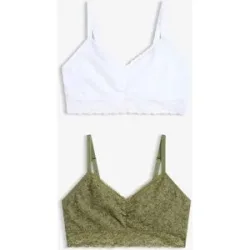 bonprix (2er Pack) Bustier mit weicher Spitzegrün 34Damen