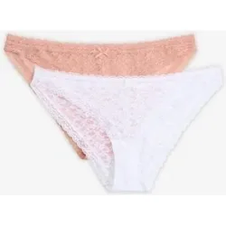 bonprix Minislip mit weicher Spitze (2er Pack)rosa 40Damen