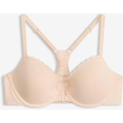 bonprix Vorderverschluss-Schalen BH  mit Bügel mit Baumwollebeige 90Damen