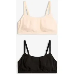 bonprix Bralette ohne Bügel mit Baumwolle (2er Pack)schwarz 44Damen