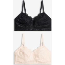 bonprix Still-BH ohne Bügel mit Spitze (2er Pack)schwarz 105Damen