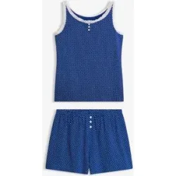 bonprix Shorty mit zarter Spitzeblau 56Damen