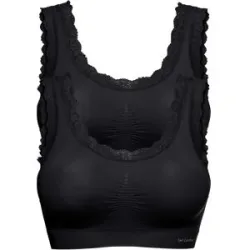 bonprix Feel Comfort Seamless Bustier (2er Pack)schwarz 4Damen