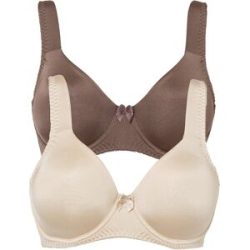 bonprix T-Shirt-BH mit Bügel und Glanzeffekt (2er Pack)braun 95Damen