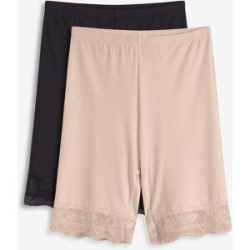 bonprix Feinstrumpfleggings Packung, 2er, mit Spitze, Doppelpack, verschiedene Grössen von S bis XXXL