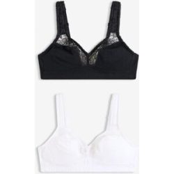 bonprix Minimizer-BH ohne Bügel ?mit Bio-Baumwolle (2er Pack)schwarz 95Damen