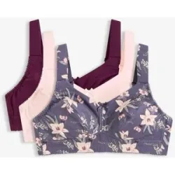 bonprix BH ohne Bügel mit Bio-Baumwolle ?(3er Pack)lila 105Damen