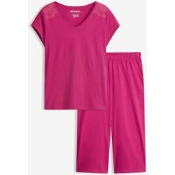 bonprix Capri Pyjama mit weiter Culottepink 36Damen