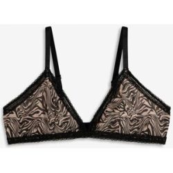 bonprix Triangel-BH ohne Bügel mit bedrucktem Meshschwarz 85Damen