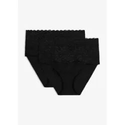 bonprix Shapingslip Packung, 2 Stk. mit Spitze, mit Netzfutter, eng anliegende Passform, 2er Pack