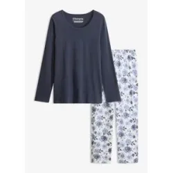 bonprix Pyjama aus reiner Bio-Baumwolleblau 36Damen