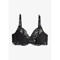 bonprix Bügel-BH mit zarter Spitze (3er Pack)schwarz 80Damen