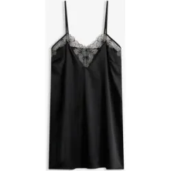 bonprix Satin Negligé mit edler Stickereischwarz 48Damen