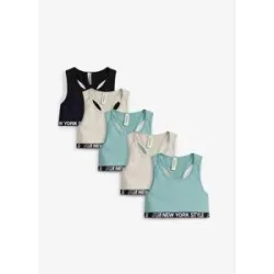 bonprix Bustier mit weicher Bio-Baumwolle (5er Pack)weiß 152Mädchen
