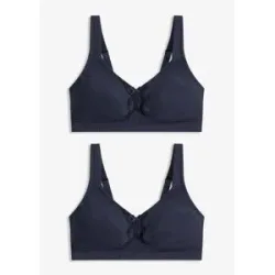 bonprix BH ohne Bügel mit Bio-Baumwolle (2er Pack)blau 105Damen