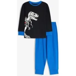 bonprix Pyjama aus reiner Bio-Baumwolleschwarz 128Knaben