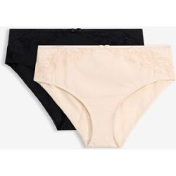 bonprix Maxislip mit zarter Spitze (2er Pack)beige 40Damen