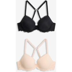 bonprix Schalen-BH mit zarter Spitze (2er-Pack)schwarz 80Damen