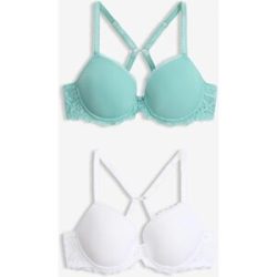 bonprix Schalen-BH mit zarter Spitze (2er-Pack)weiß 75Damen